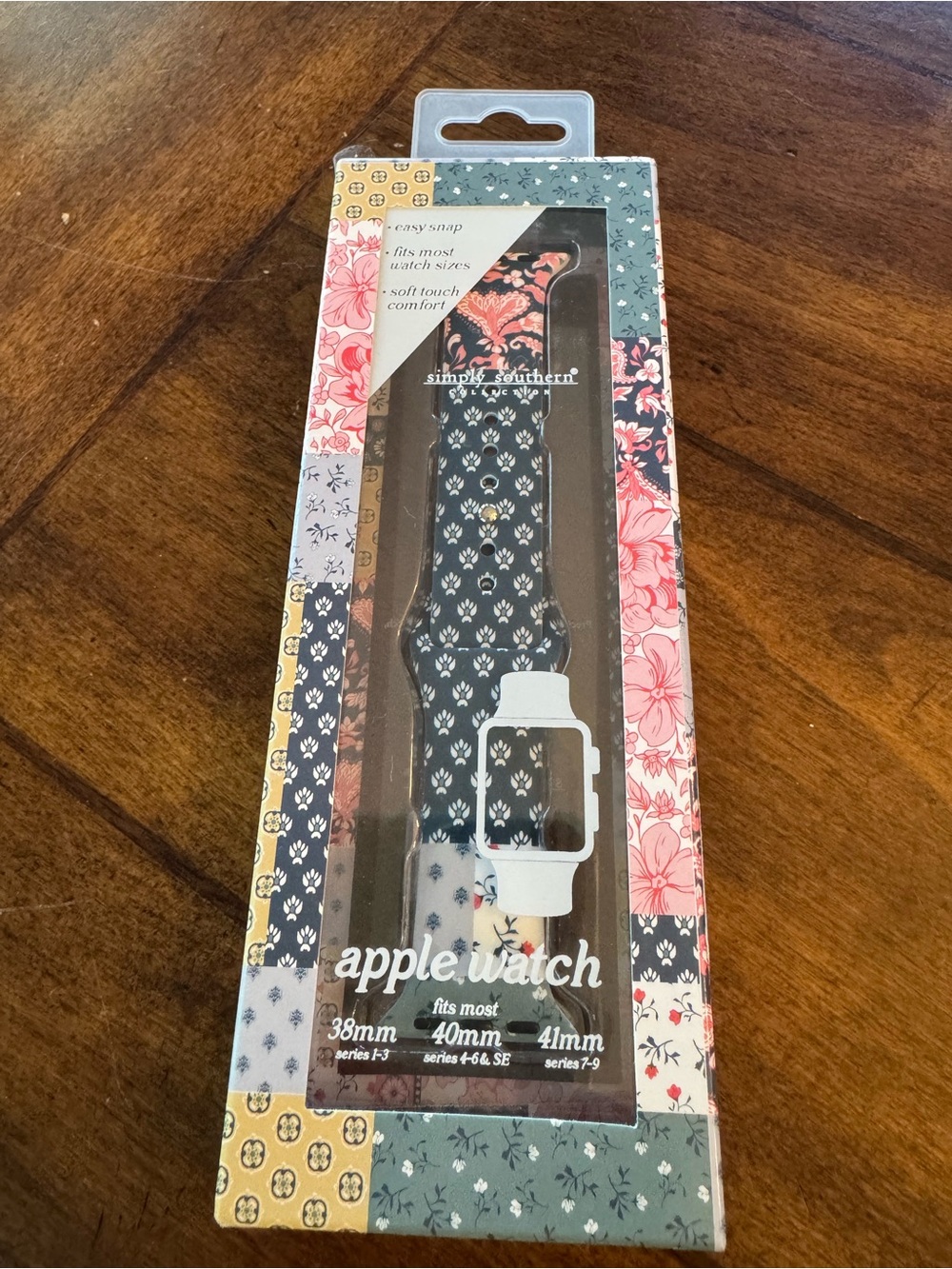 Simply Southern Black Floral Apple Watch Band
